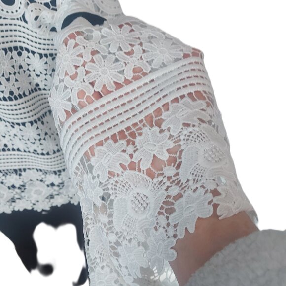 Cherish Cotton Lace Top/Blouse - Size S - Picture 4 of 10